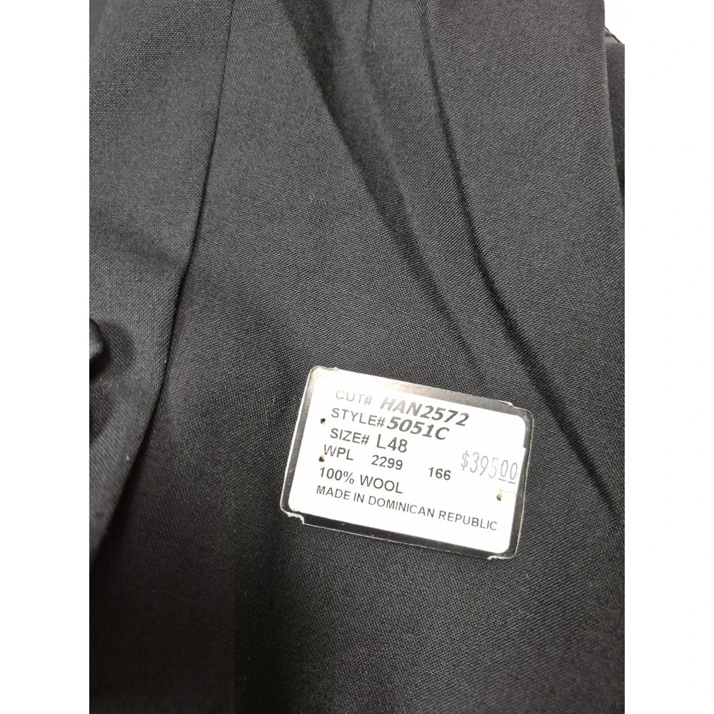 Giorgio Bissoni Suit Jacket Mens 48 Long Black Wool Tuxedo Notch Lapel Formal